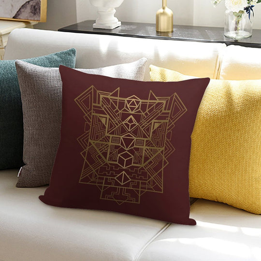 Dice Deco Gold Soft Hidden Zipper Throw Pillow
