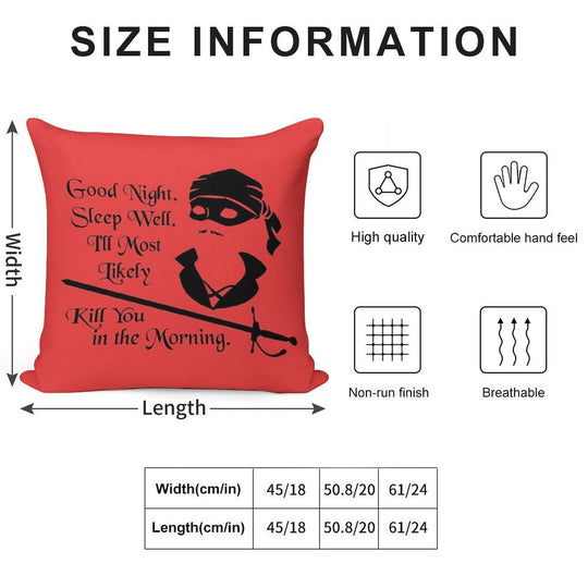 Good Night Soft Short Plush Fabric Throw Pillow