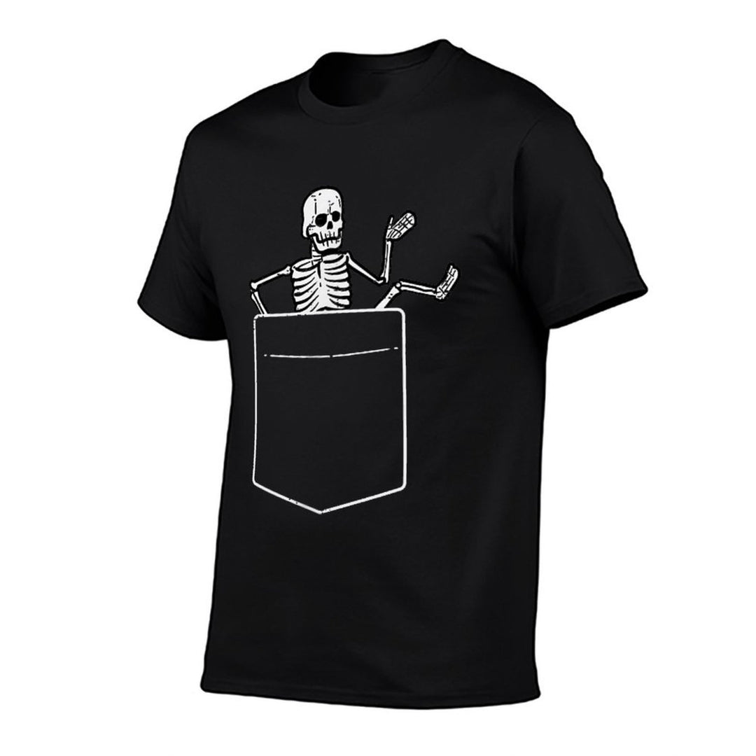 Halloween Skeleton Costume Pocket Men Women Kids Boys Girls  Heathered Texture T-Shirt