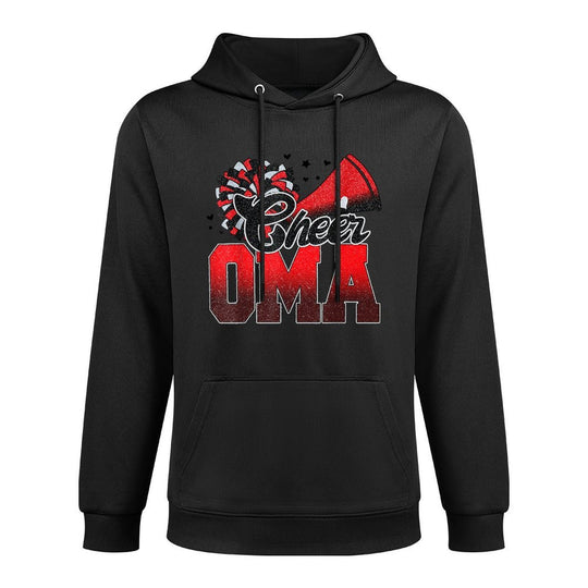 Cheer Oma Cheer Leader Gift Biggest Fan Black Red Pom Pom Unisex Design Hoodie