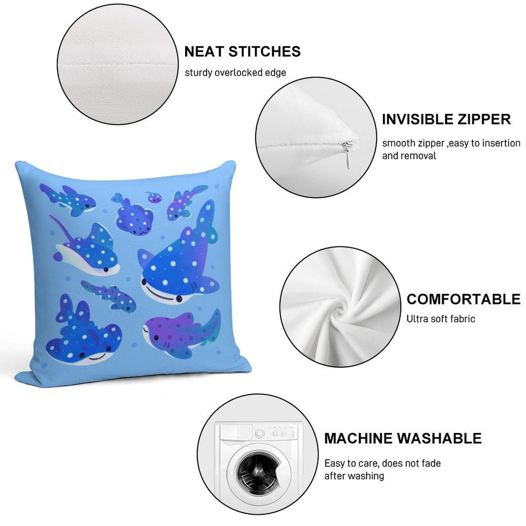 Polka Dot Shark Soft Style Accent Throw Pillow