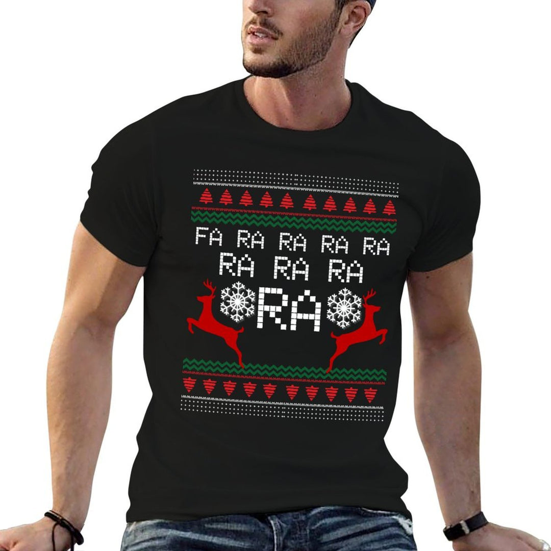 FA RA RA RA RA CHRISTMAS SWEATER T SHIRT-LONG SLEEVE SHIRT  High-quality Stitching T-Shirt