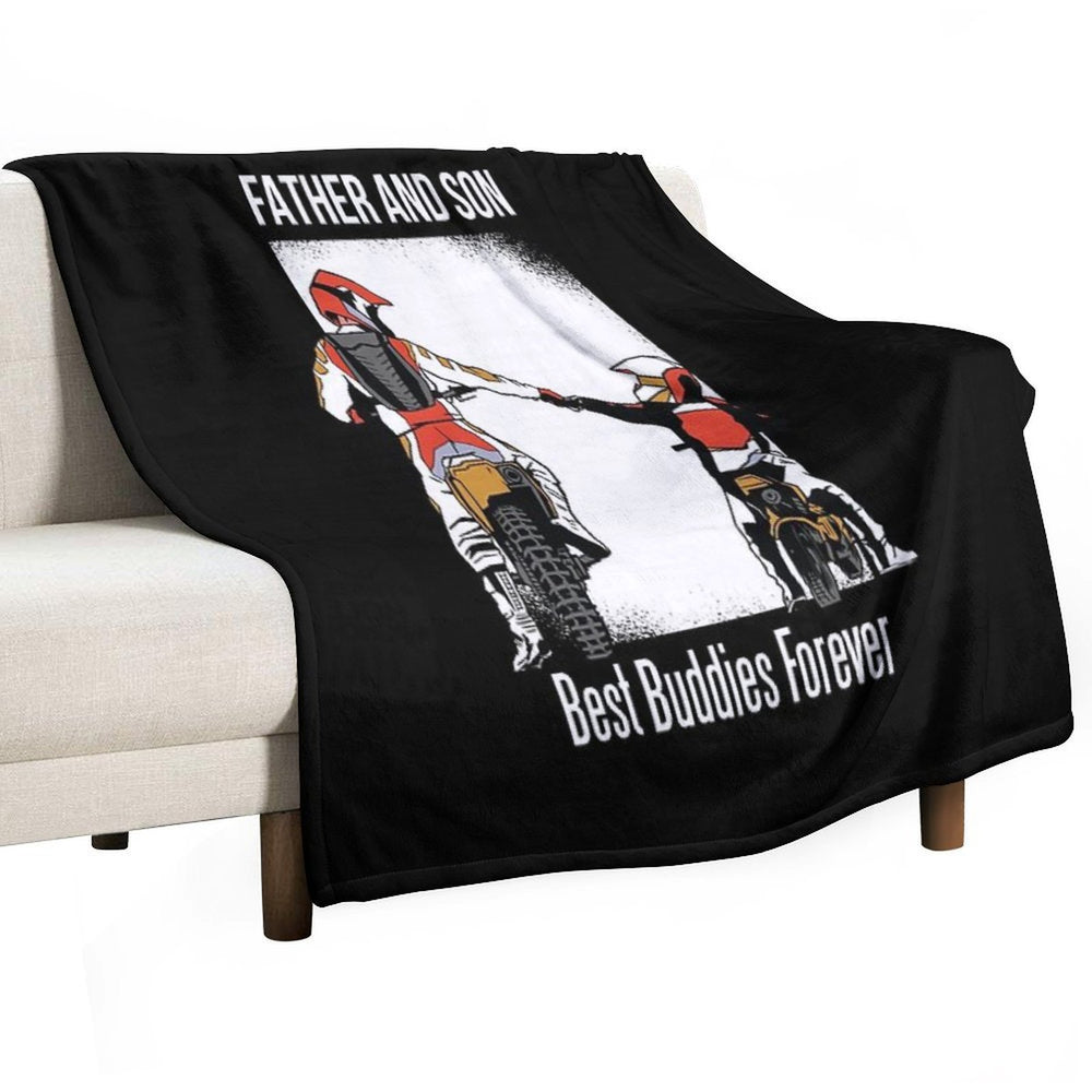 Father And Son, Motocross, Friendship, Motorcycle Comfort Throw Blanket