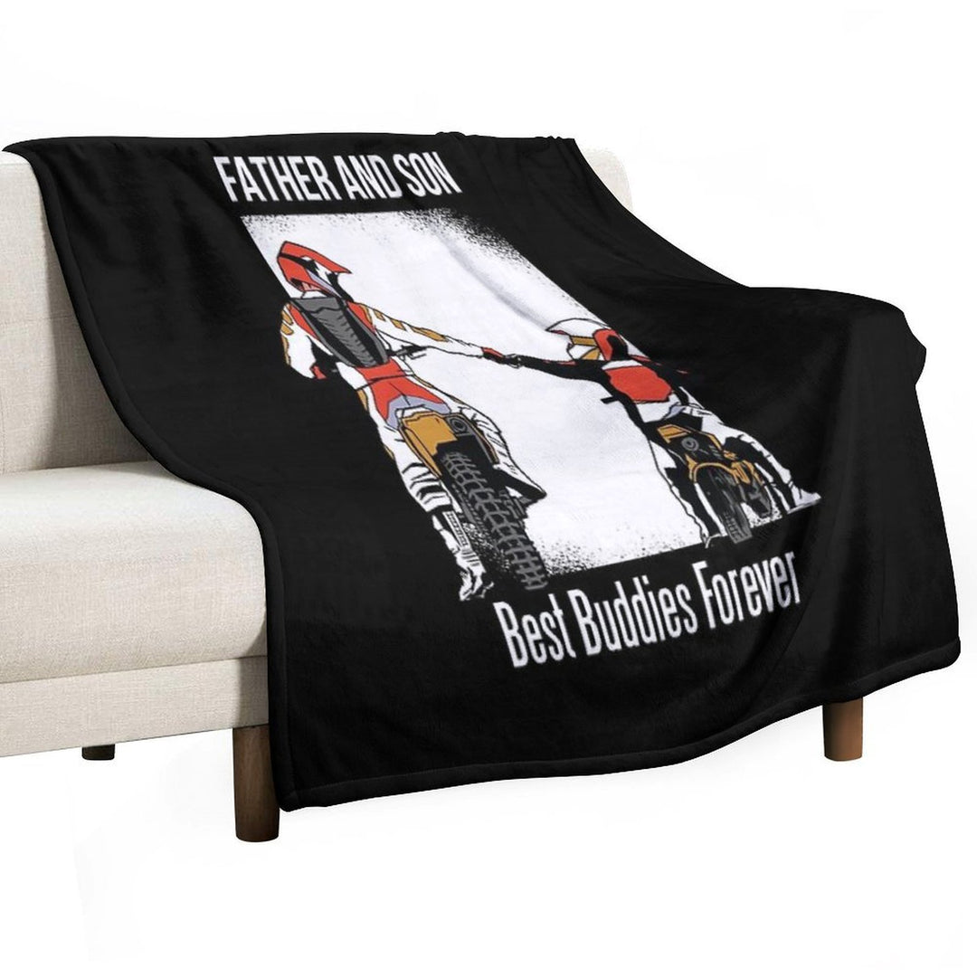 Father And Son, Motocross, Friendship, Motorcycle Comfort Throw Blanket