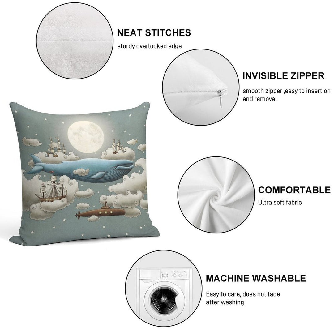 Ocean Meets Sky Soft Shrink-Resistant Throw Pillow