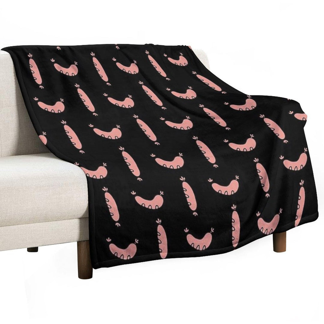 Sausages - The Breakfast of Champions Machine-washable Throw Blanket