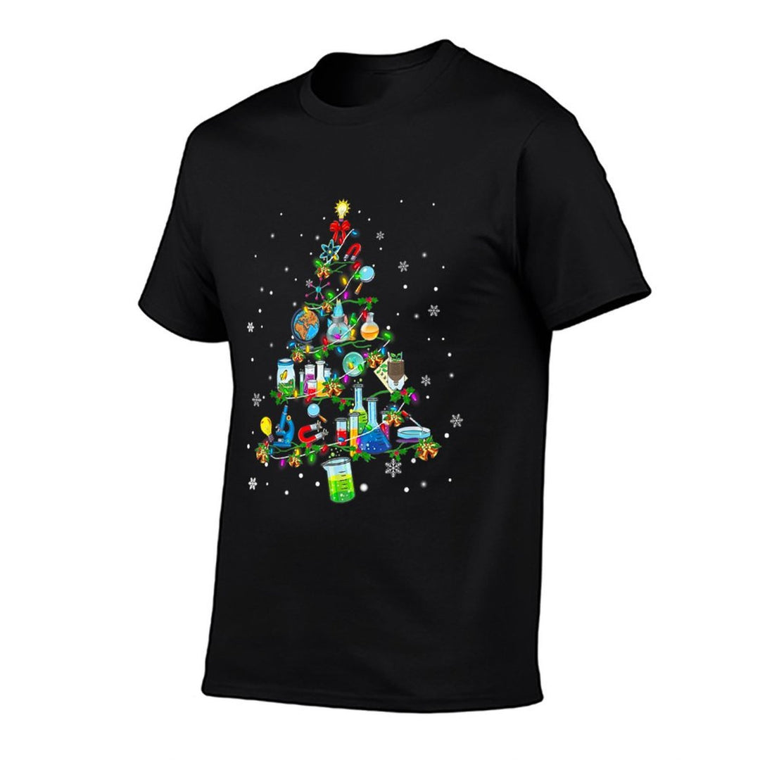 Science Christmas Lights Tree Decoration Science Xmas Snow  High-quality Stitching T-Shirt