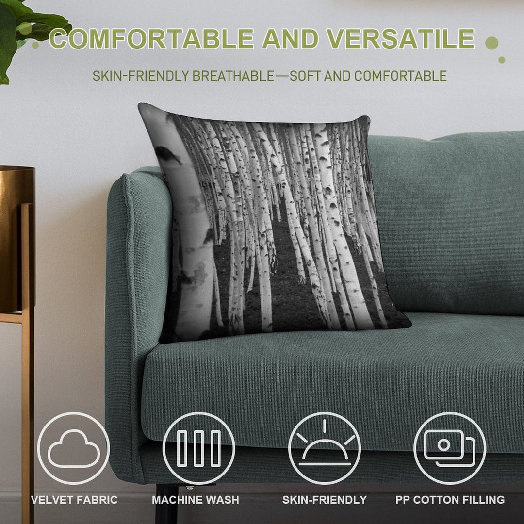 Silver Birch Trees Soft Multiple Sizes Throw Pillow