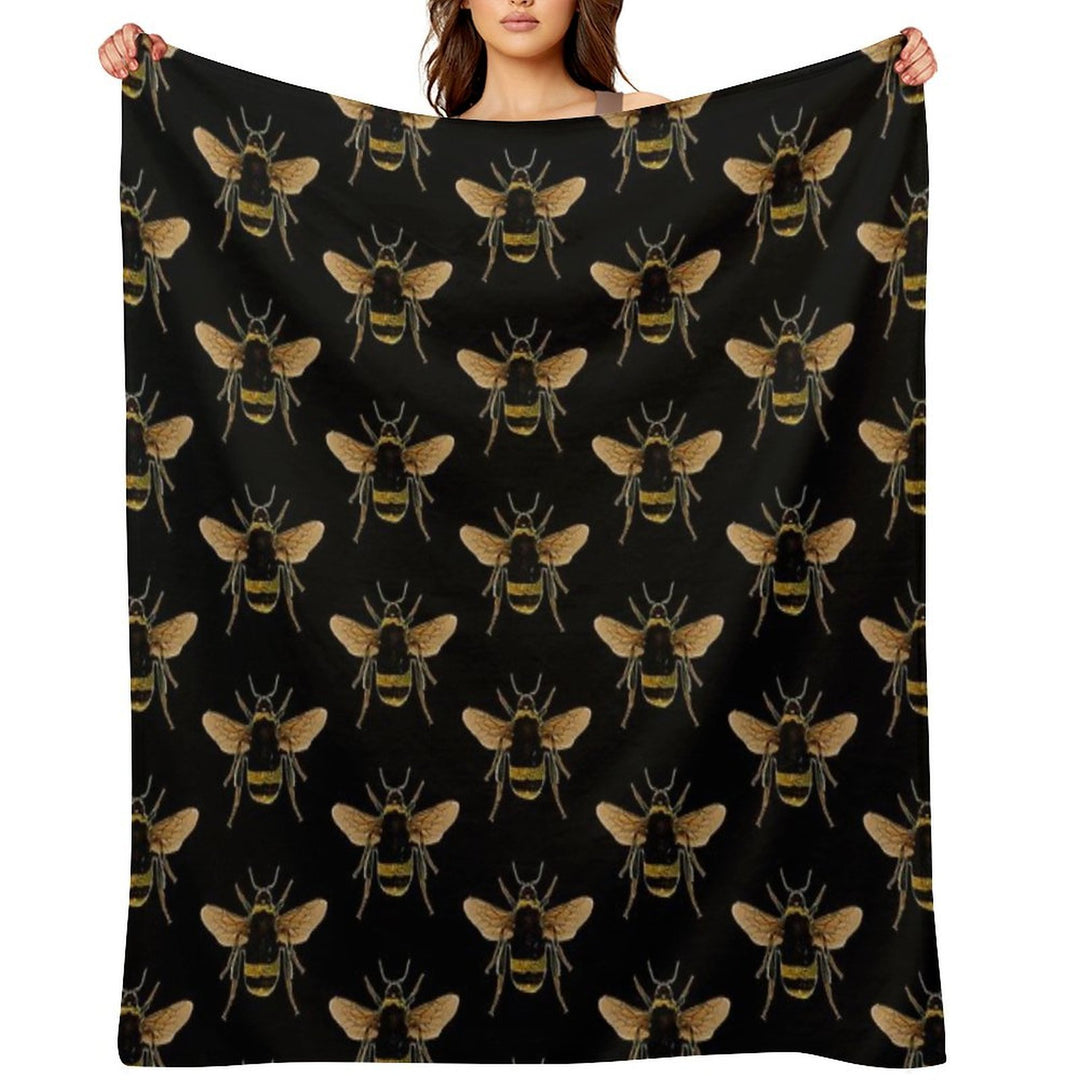 Bumble Bee Velvety-soft Throw Blanket