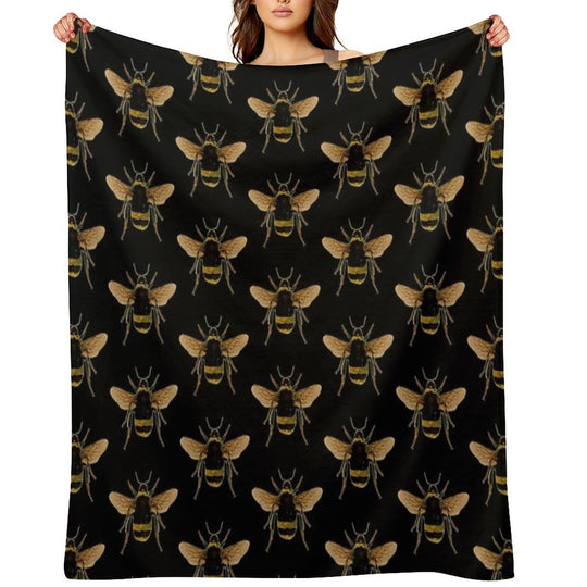 Bumble Bee Velvety-soft Throw Blanket