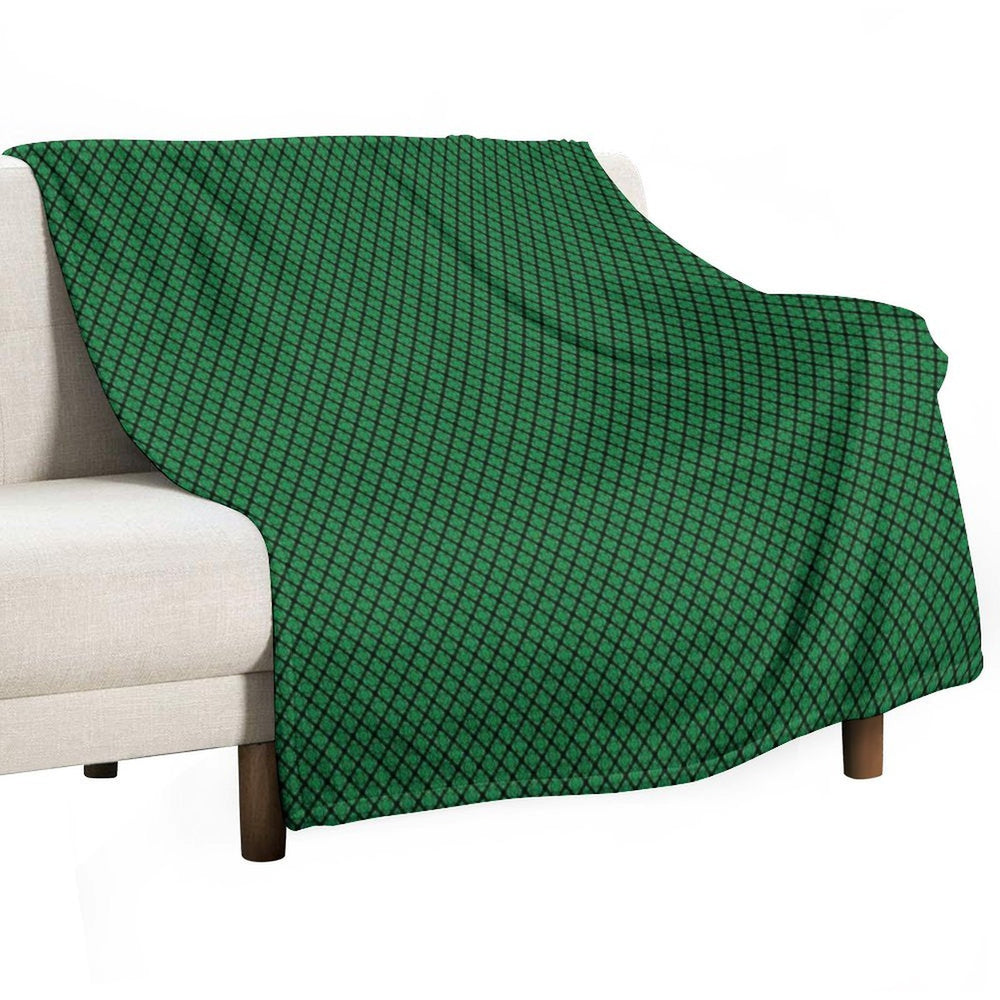 Green And Black Medallions Durable Throw Blanket