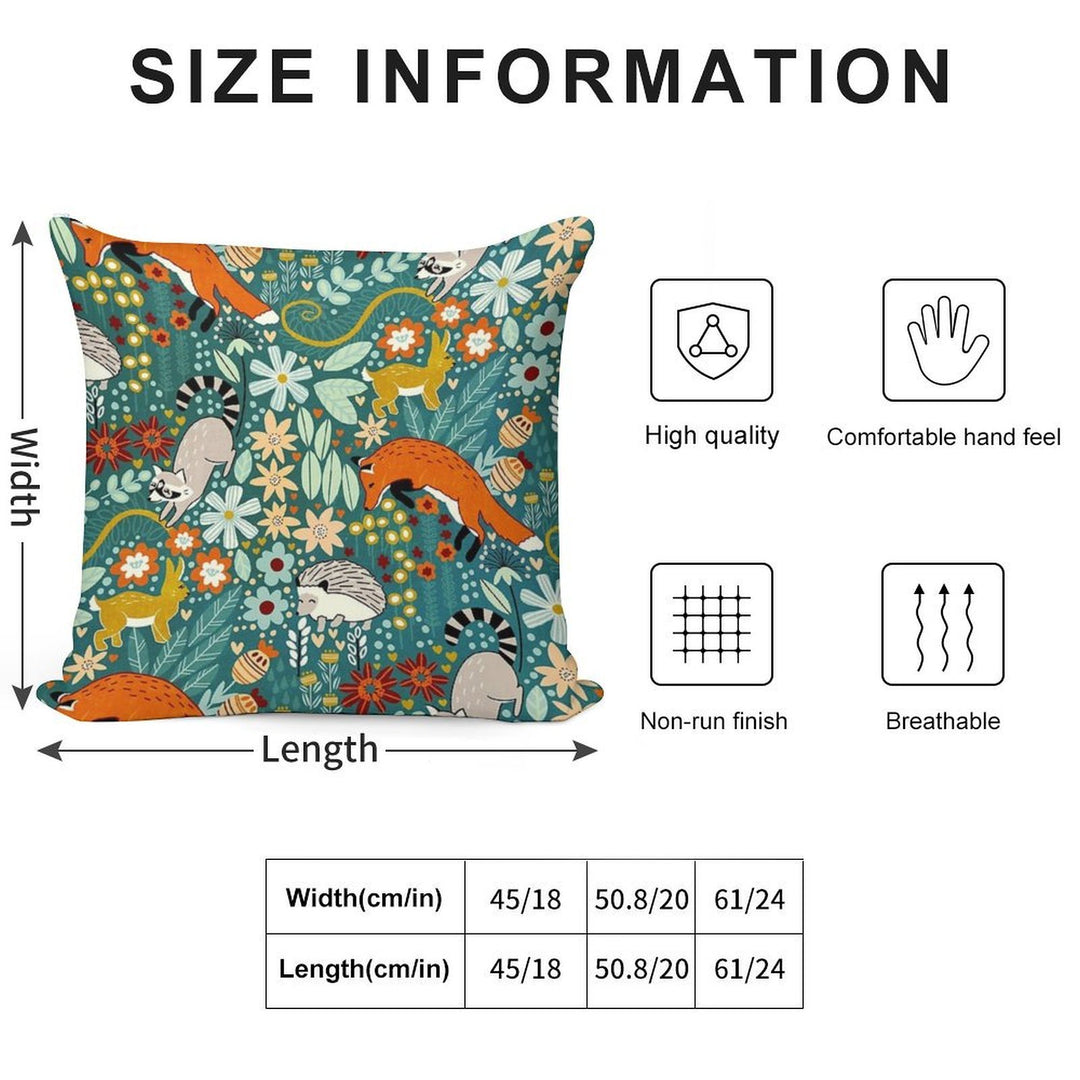 Textured Woodland Pattern Soft Hidden Zipper Throw Pillow