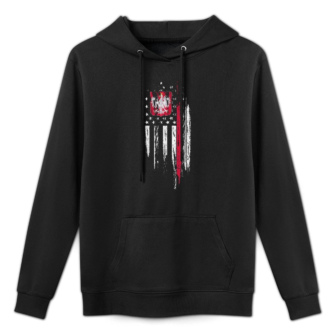 Polish American Combo Poland USA Polska Patriotic Gift Shape Retention Hoodie