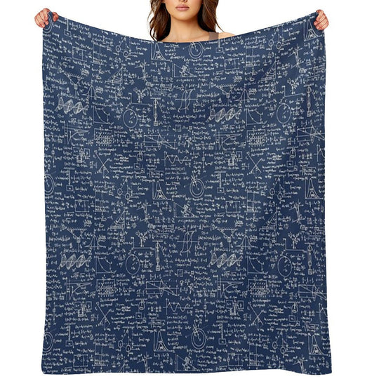 Physics Equations  Navy Sustainable Throw Blanket