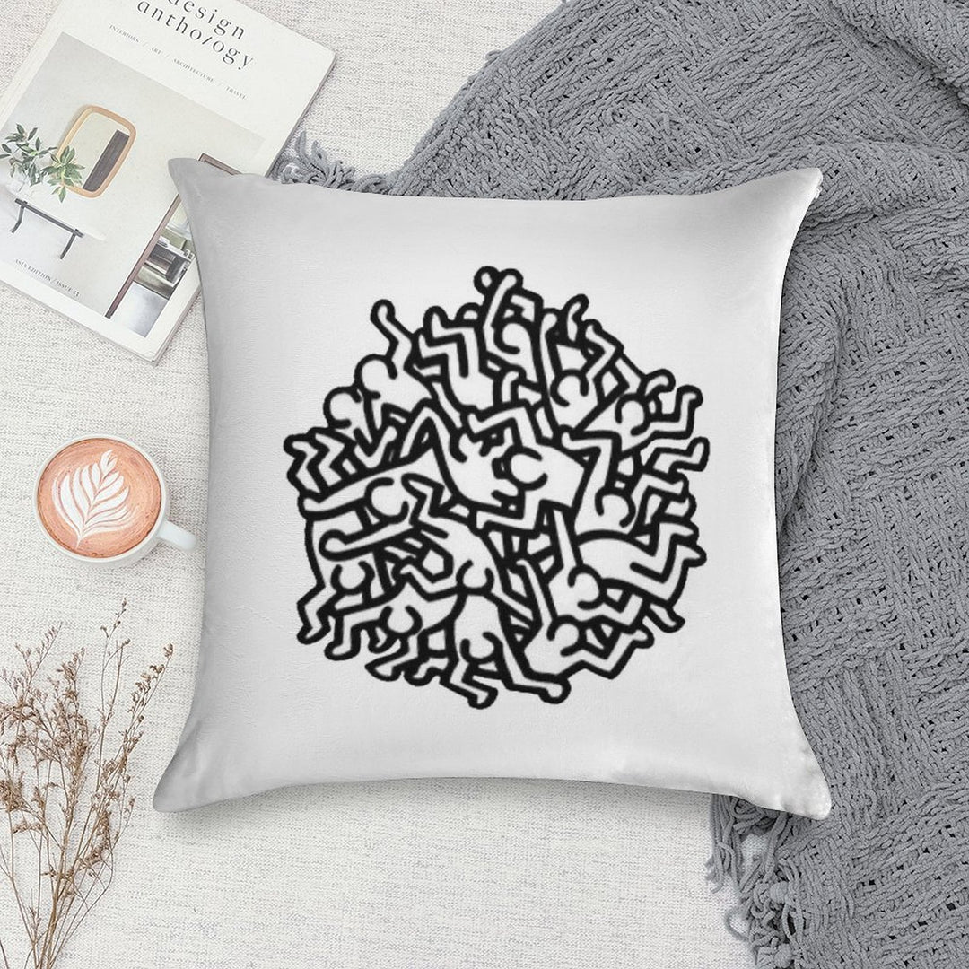 Haring Pop Art Soft Decorative Cover Throw Pillow