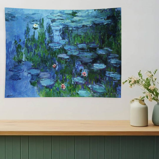 Claude Monet Water Lilies  Nymphéas Deep Color Tapestry