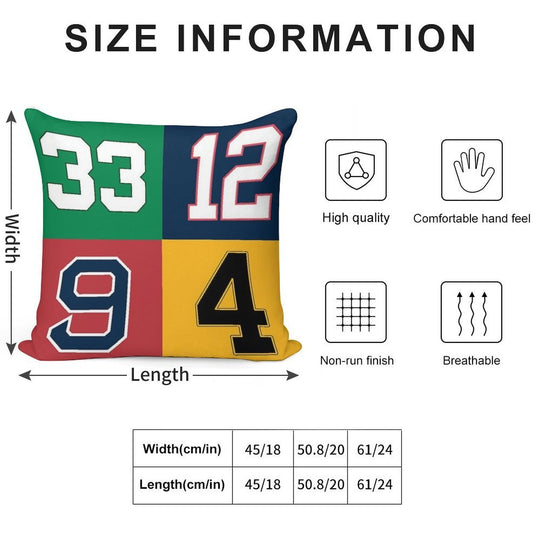 Boston Sports Legends Soft Home Decor Throw Pillow