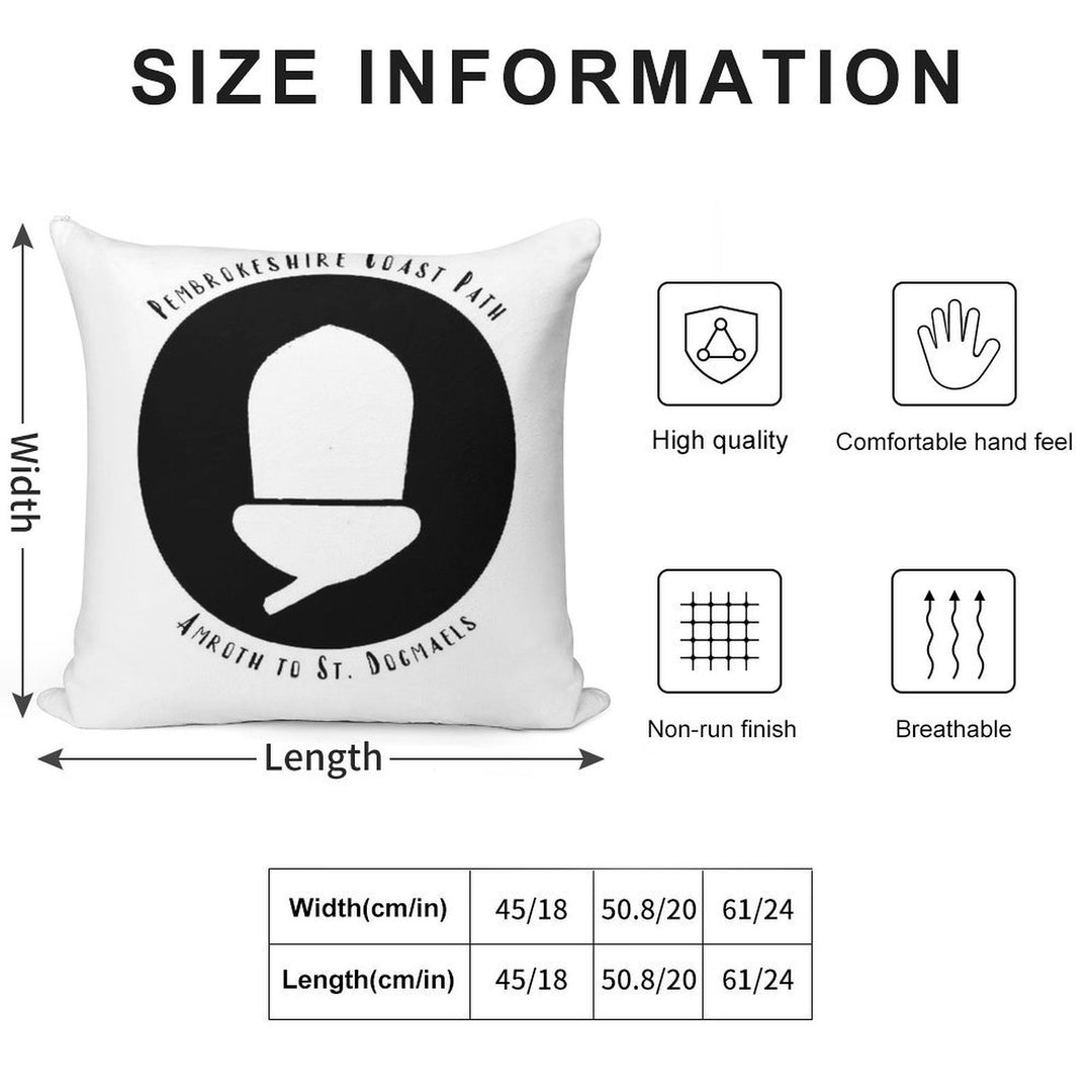 Pembrokeshire Coast Path Soft Hidden Zipper Throw Pillow