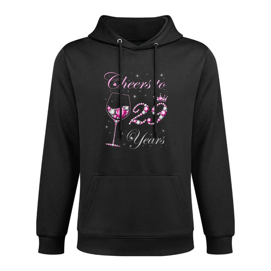 Cheers to 29 Years Old 29th Birthday Party Women Queen Shape Retention Hoodie