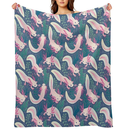Axolotls Plush Throw Blanket