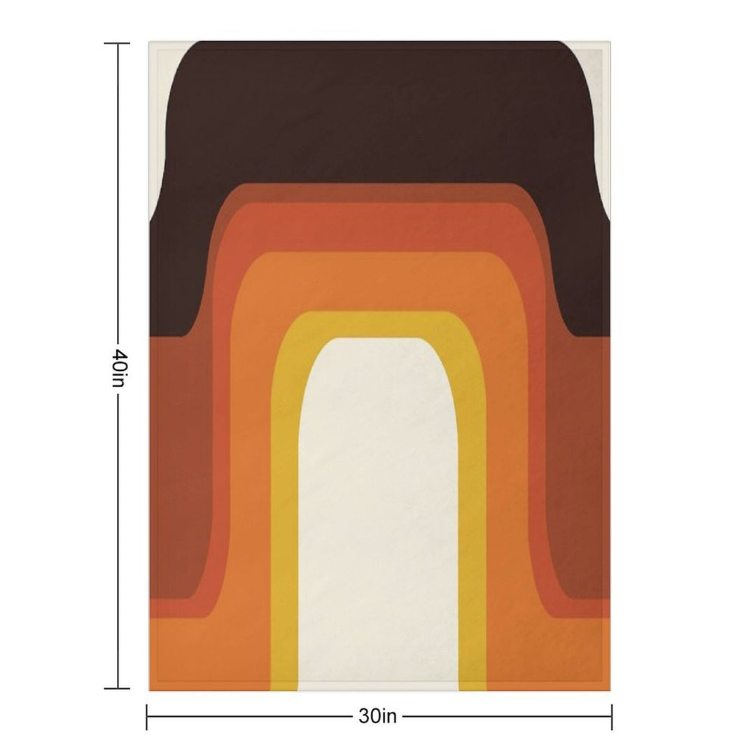Mid-Century Modern Meets 1970s Orange Rainbow Multi-functional Throw Blanket