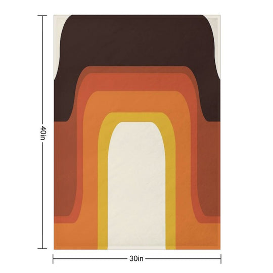 Mid-Century Modern Meets 1970s Orange Rainbow Multi-functional Throw Blanket