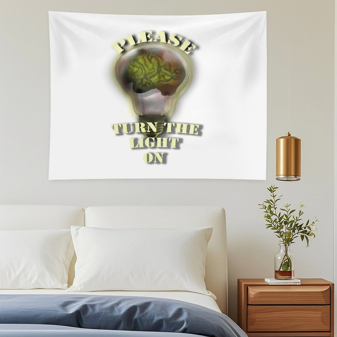 Brain in Light Bulb Tapestry