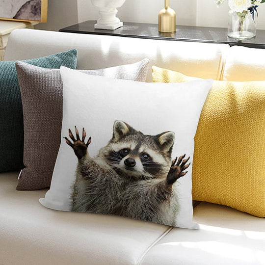 Racoon Soft Skin-Friendly Throw Pillow