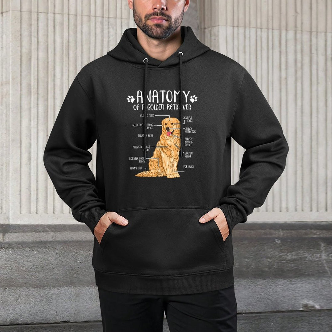 Funny Anatomy Golden Retriever Dog Lover Men Women Girls Kids Cotton-Polyester Blend Hoodie