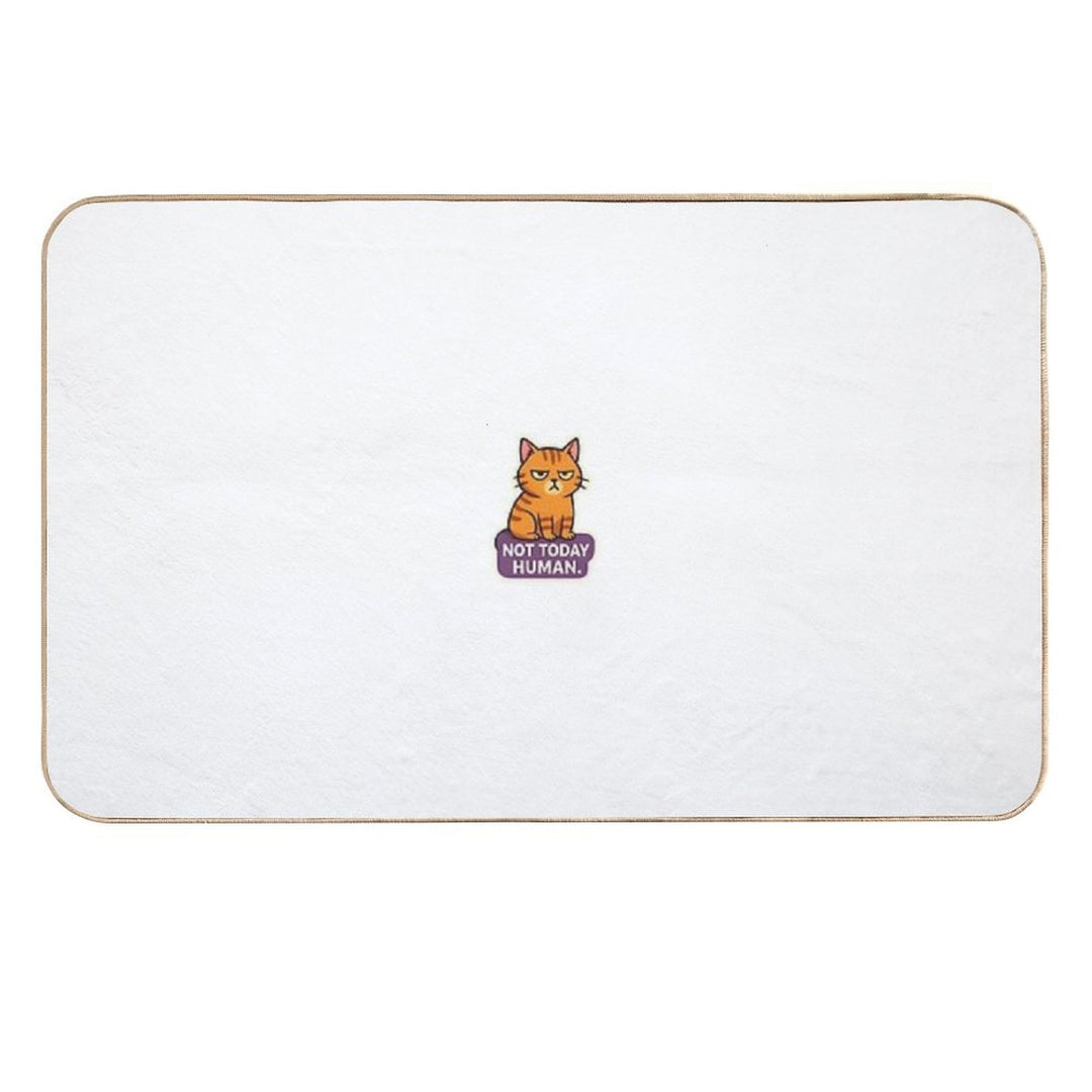 Not Today Human – Grumpy Cat Sarcastic Funny Mood Sticker  Toxin-Free Bath Mat