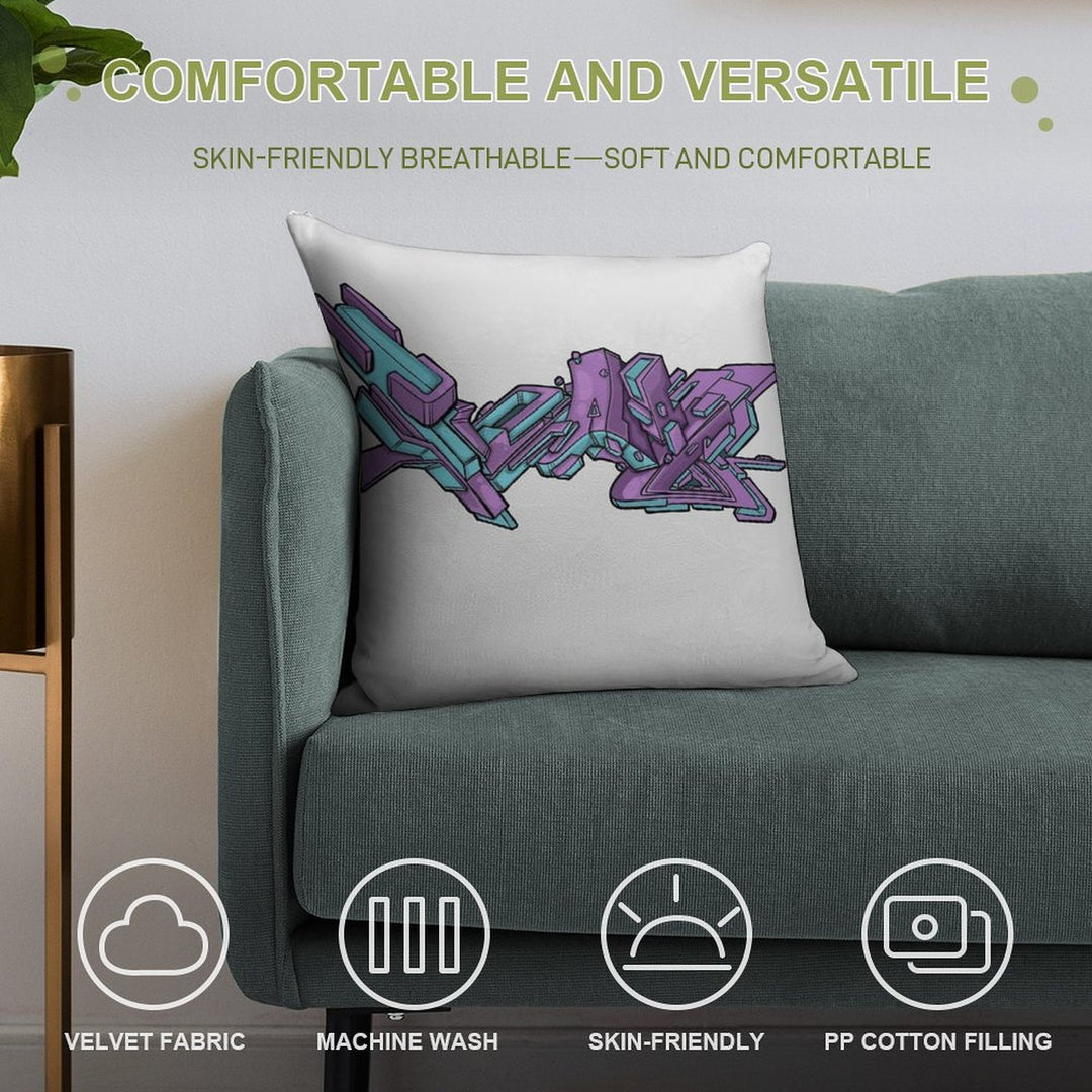 Grape Ice Soft High-Density Material Throw Pillow