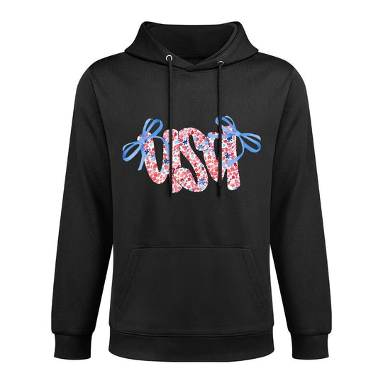Floral USA Coquette Bow 4th of July America Durable Construction Hoodie