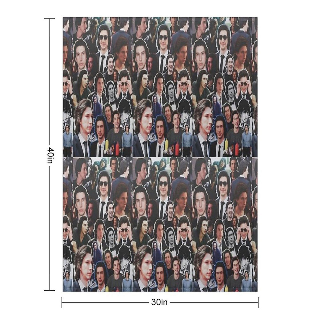 Assorted Adam Driver Collage Eco-conscious Throw Blanket