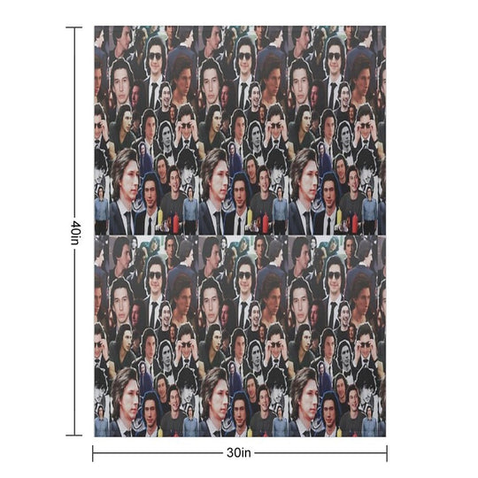 Assorted Adam Driver Collage Eco-conscious Throw Blanket