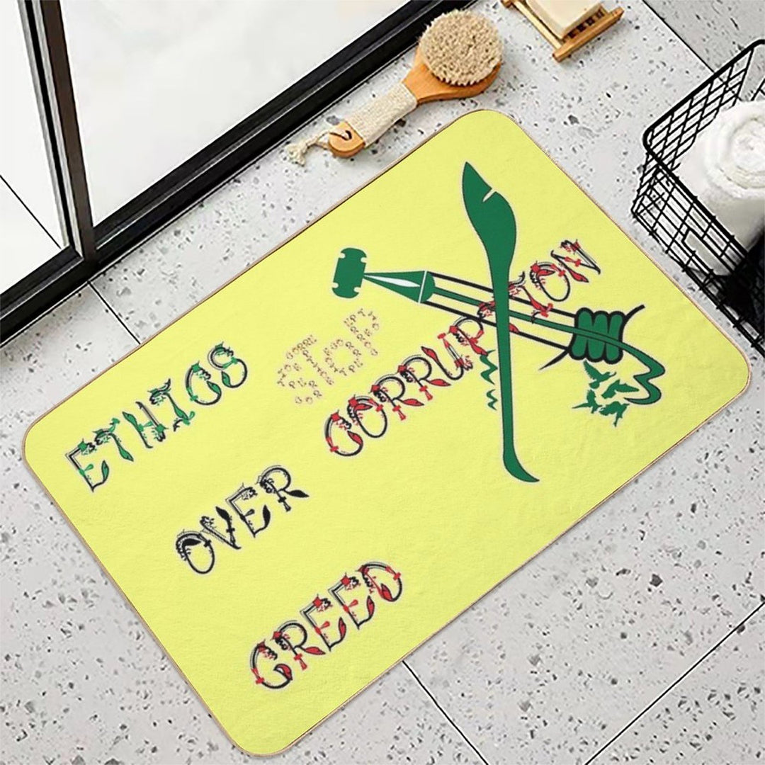 Ethics over Greed, Stop Corruption 7  Fade-Resistant Bath Mat
