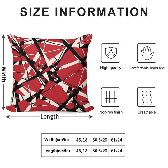 EVH Authentic Stripes Design (red) Soft Fade-Resistant Throw Pillow