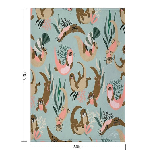 Otter Collection - Mint Palette Gift-ready Throw Blanket