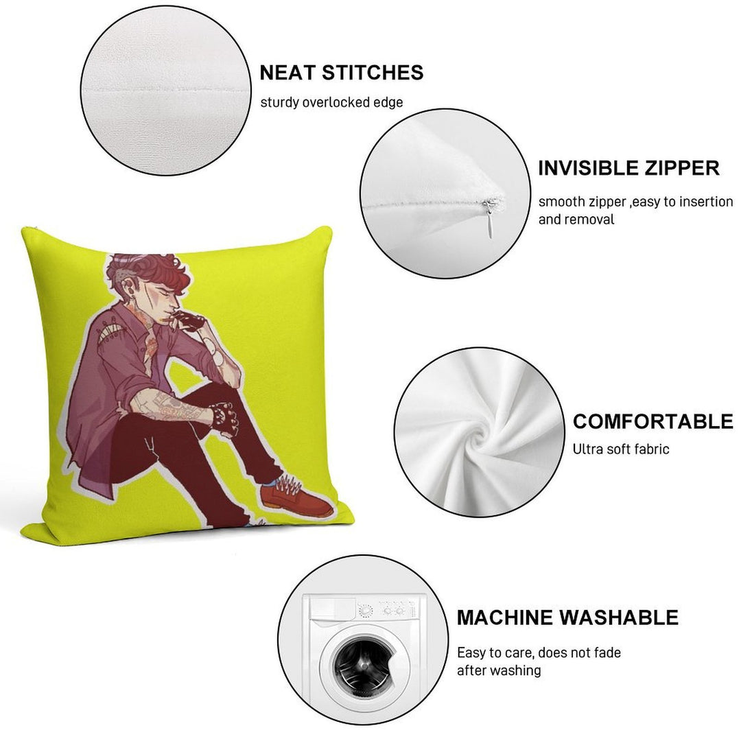 Punk!Lock Soft Fade-Resistant Throw Pillow