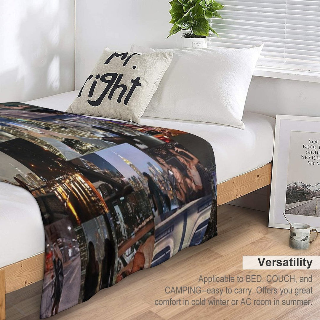 City Night Life Aesthetic Collage Premium Throw Blanket