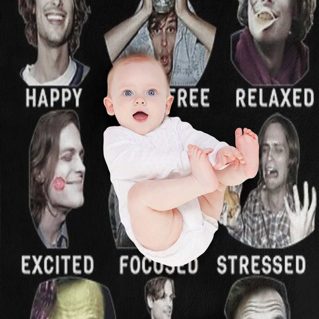 Spencer Reid - Matthew Gray Gubler - Funny Feelings Premium Throw Blanket