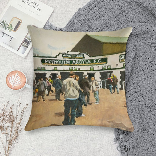 Plymouth Argyle Soft Hidden Zipper Throw Pillow