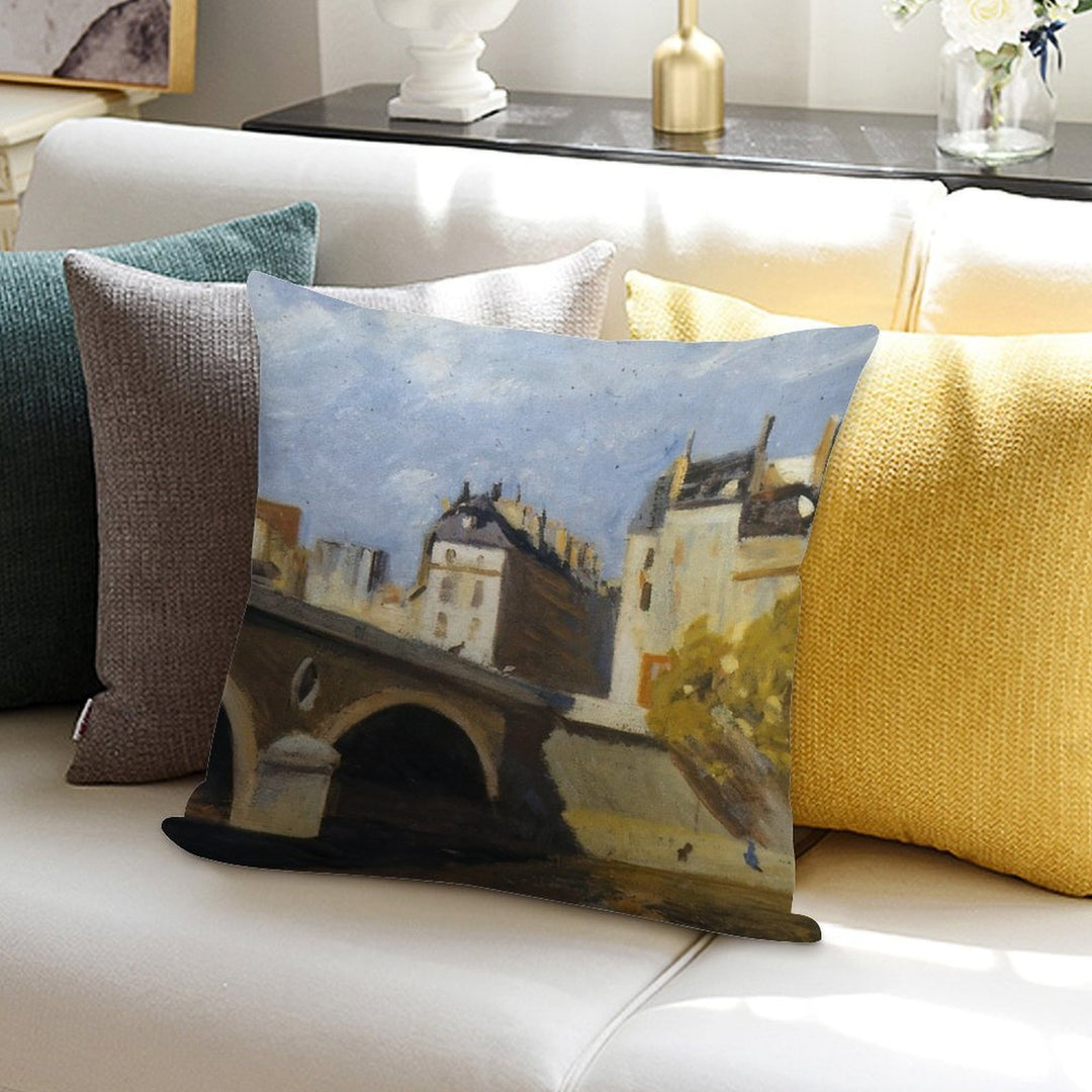 Bridge on The Seine   1909 by Edward Hopper Soft Style Accent Throw Pillow
