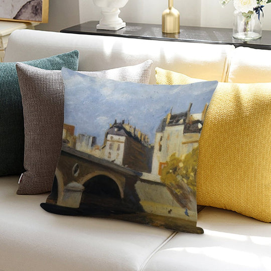 Bridge on The Seine   1909 by Edward Hopper Soft Style Accent Throw Pillow