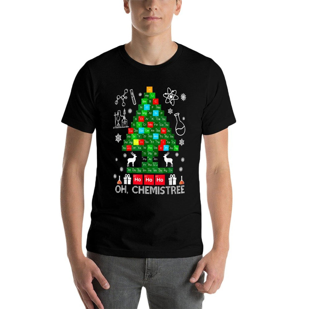 Oh Chemistree Scientist Chemical Christmas Xmas Teacher  Lightweight T-Shirt