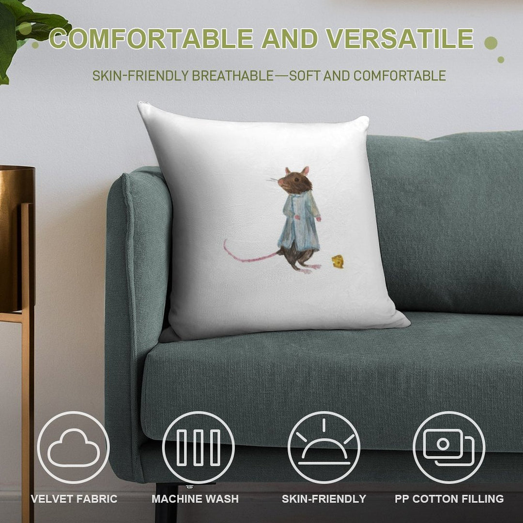 Maisie The Lab Mouse Soft Luxury Feel Throw Pillow