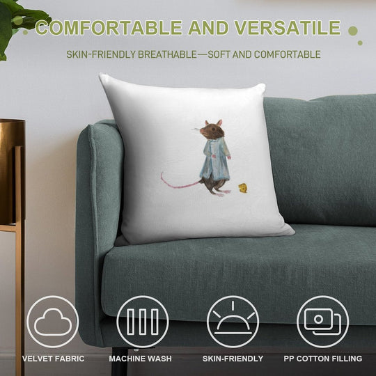 Maisie The Lab Mouse Soft Luxury Feel Throw Pillow