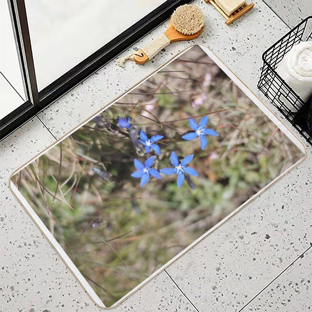 Spring Gentian Flowers of The Alps  Eco-Friendly Bath Mat