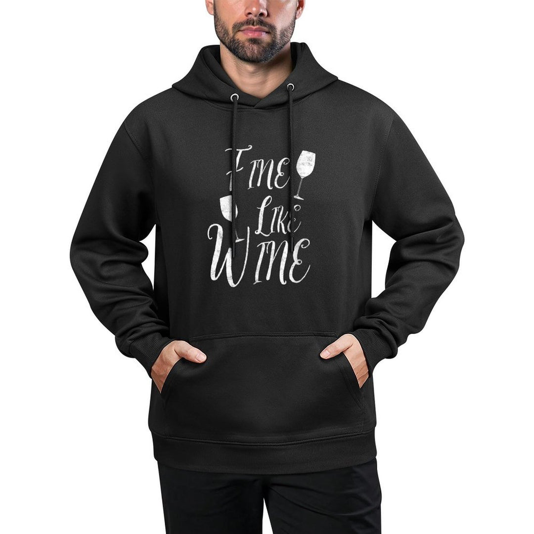 Womens 50 Year Old Gift Fine Like Wine Word Happy 50th Birthday Kangaroo Pocket Hoodie