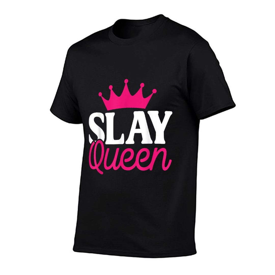 Yas Queen Slay Funny Meme Sarcastic Costumes  Ribbed Collar T-Shirt
