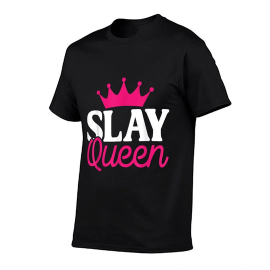 Yas Queen Slay Funny Meme Sarcastic Costumes  Ribbed Collar T-Shirt
